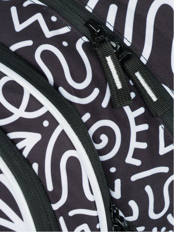 BAAGL  Черен шарен училищен комплект - раница, моливник, чанта Baagl Core Element