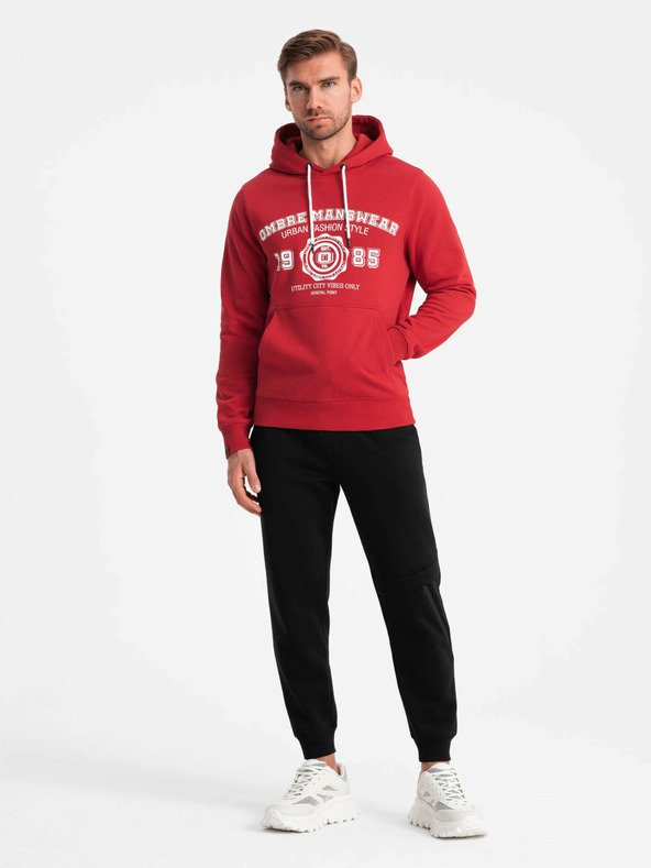 Ombre Clothing Мъжки суитчър с кенгуру с щампа Ombre Облекло