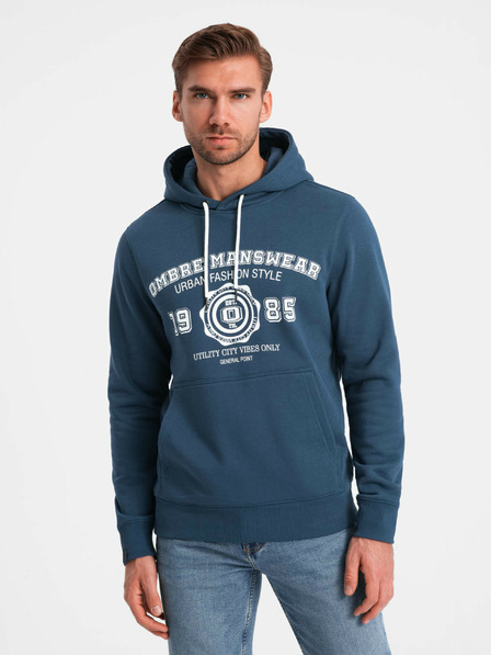 Ombre Clothing Мъжки суитчър с кенгуру с щампа Ombre Облекло