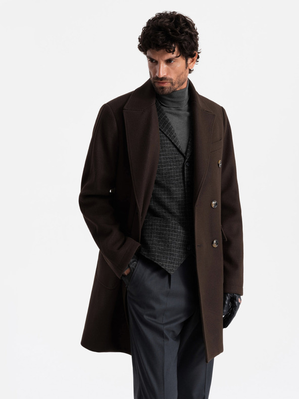 Ombre Clothing Мъжко палто с двуредно закопчаване Ombre Clothing