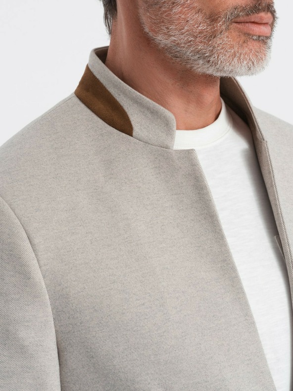 Ombre Clothing Мъжко яке в цвят тен със стояща яка Ombre Clothing