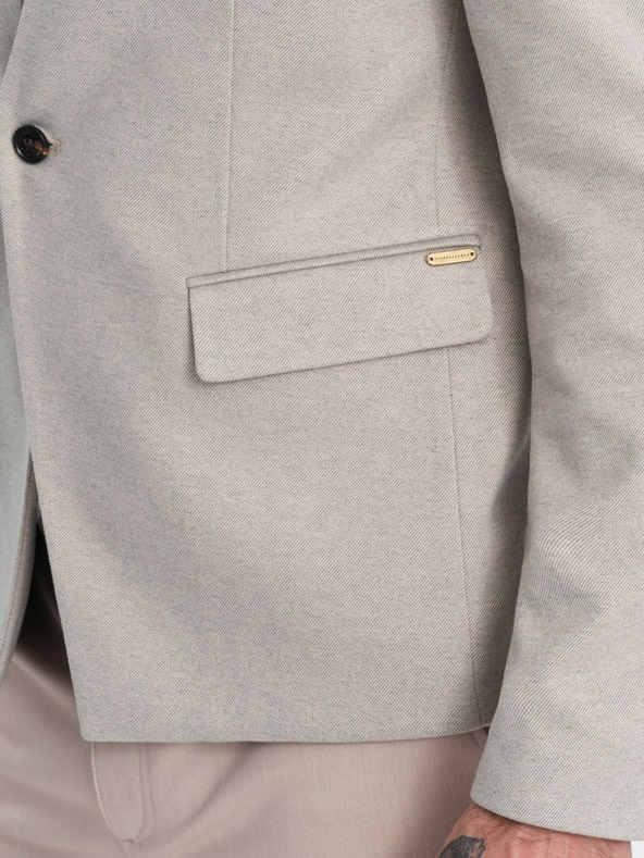 Ombre Clothing Мъжко яке в цвят тен със стояща яка Ombre Clothing