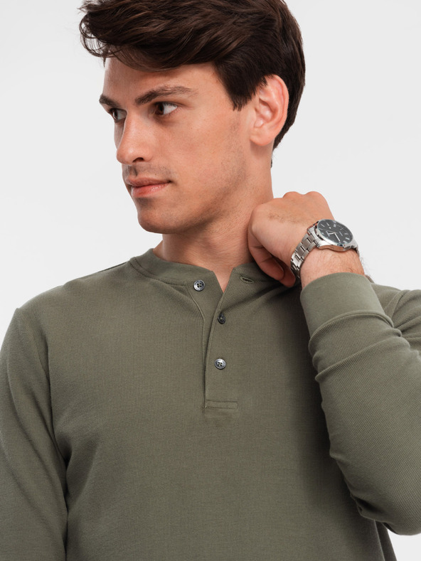 Ombre Clothing Мъжка риза Ombre Clothing Waffle Knit V1 OM-LSCL-0120