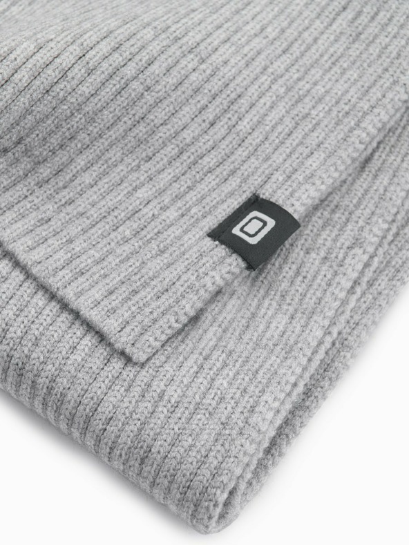 Ombre Clothing Мъжки едноцветен трикотажен шал с ребра сив Ombre Clothing