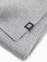 Ombre Clothing Мъжки едноцветен трикотажен шал с ребра сив Ombre Clothing