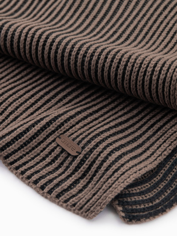 Ombre Clothing Мъжки плетен шал на двуцветни ивици кафяво и черно Ombre Clothing