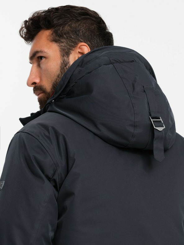 Ombre Clothing Мъжко класическо дълго яке тип "парка" черно Ombre Clothing