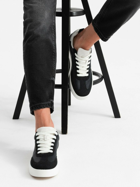 Ombre Clothing Мъжки маратонки с дебела подметка от старата школа черни Ombre Clothing