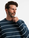 Ombre Clothing Мъжки ежедневен пуловер с хоризонтални ивици тъмно синьо Ombre Clothing