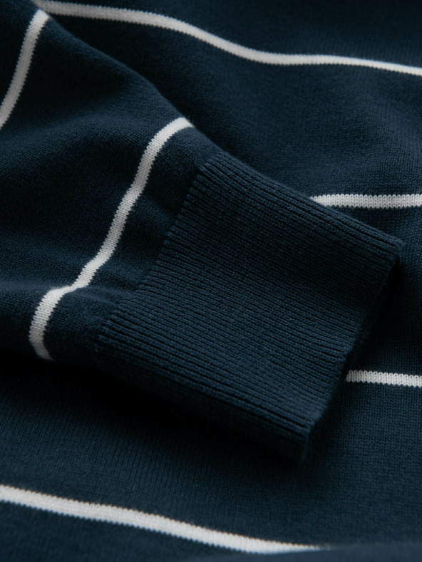 Ombre Clothing Мъжки ежедневен пуловер с хоризонтални ивици тъмно синьо Ombre Clothing