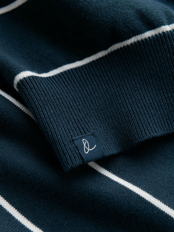 Ombre Clothing Мъжки ежедневен пуловер с хоризонтални ивици тъмно синьо Ombre Clothing