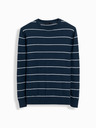 Ombre Clothing Мъжки ежедневен пуловер с хоризонтални ивици тъмно синьо Ombre Clothing