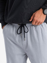 Ombre Clothing Мъжки трикотажни панталони с джобове за товари светло сиво Ombre Clothing