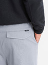Ombre Clothing Мъжки трикотажни панталони с джобове за товари светло сиво Ombre Clothing