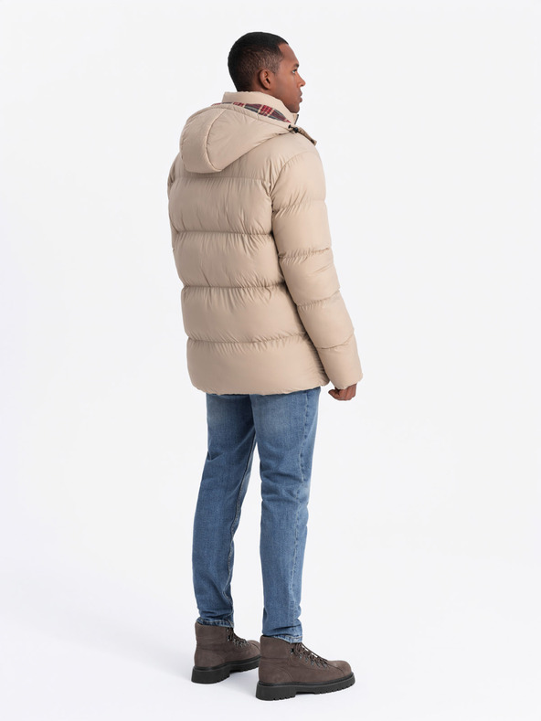 Ombre Clothing Мъжко карирано яке с подплата Ombre Clothing