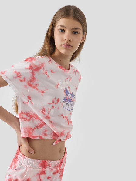 4F Тениска с щампа за момичета 4F