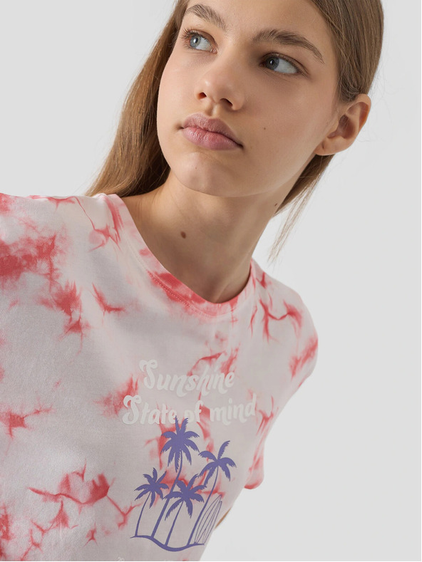 4F Тениска с щампа за момичета 4F