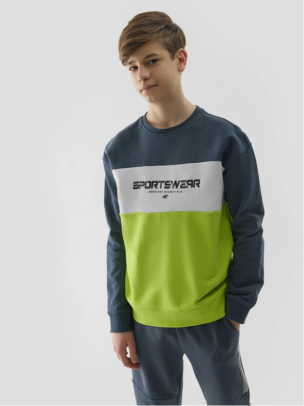 4F Суитшърт за момчета без закопчаване и без качулка 4F