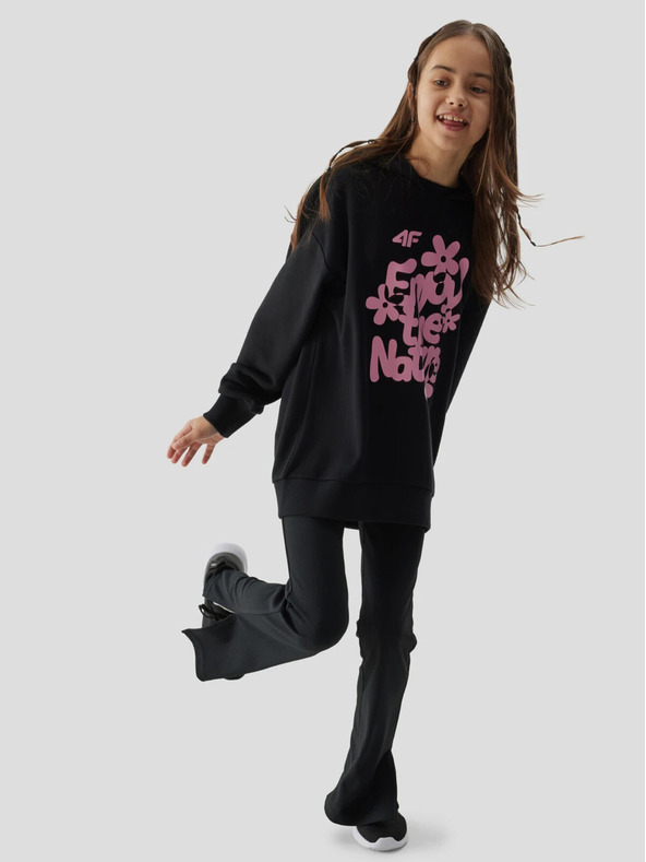 4F Суитшърт за момичета 4F с качулка