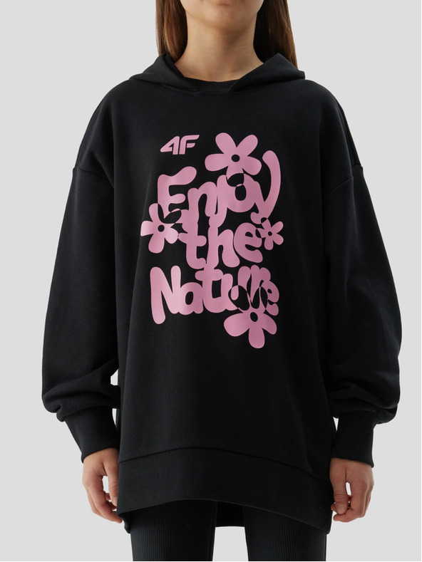 4F Суитшърт за момичета 4F с качулка