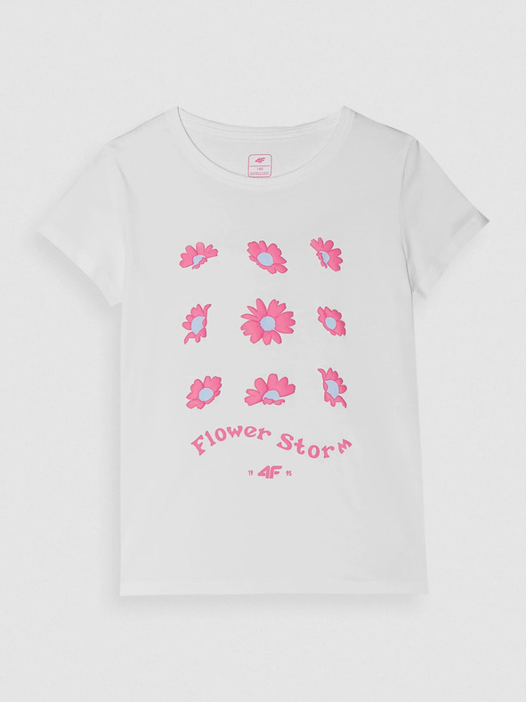 4F Тениска от органичен памук за момичета 4F