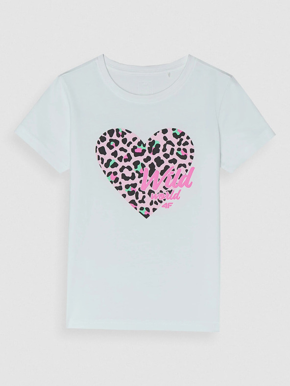 4F Тениска с щампа за момичета 4F