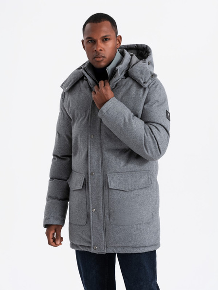 Ombre Clothing Мъжко дълго топло яке тип "парка" с вълна Ombre Облекло