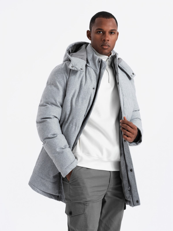 Ombre Clothing Мъжко дълго топло яке тип "парка" с вълна Ombre Облекло