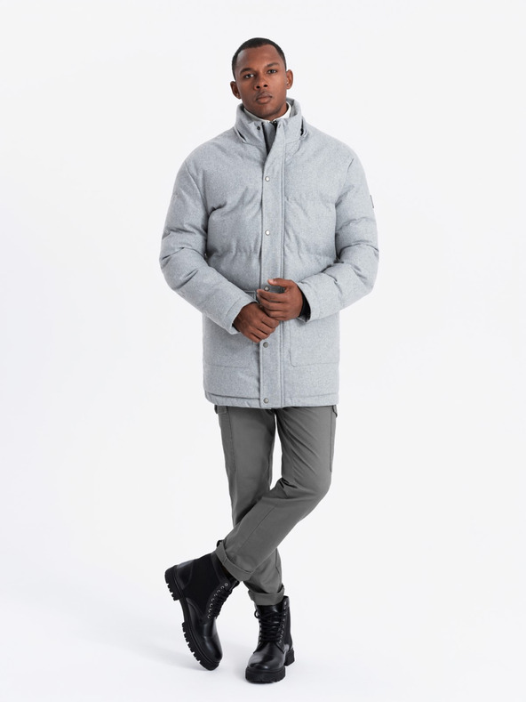 Ombre Clothing Мъжко дълго топло яке тип "парка" с вълна Ombre Облекло