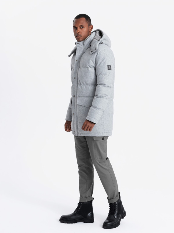 Ombre Clothing Мъжко дълго топло яке тип "парка" с вълна Ombre Облекло