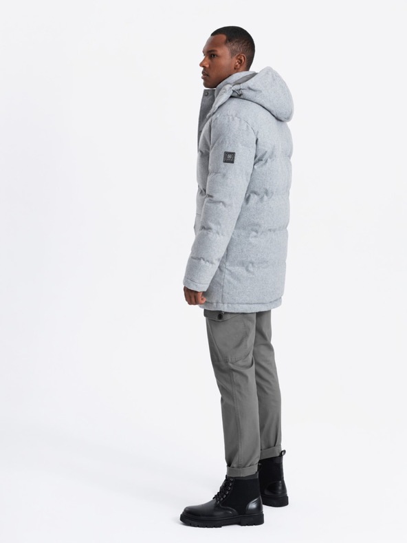 Ombre Clothing Мъжко дълго топло яке тип "парка" с вълна Ombre Облекло