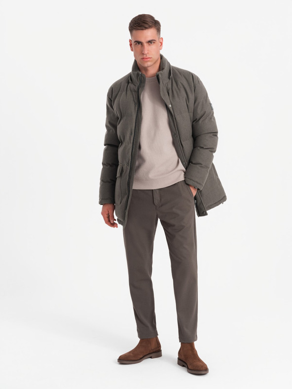 Ombre Clothing Мъжко дълго топло яке тип "парка" с вълна Ombre Облекло