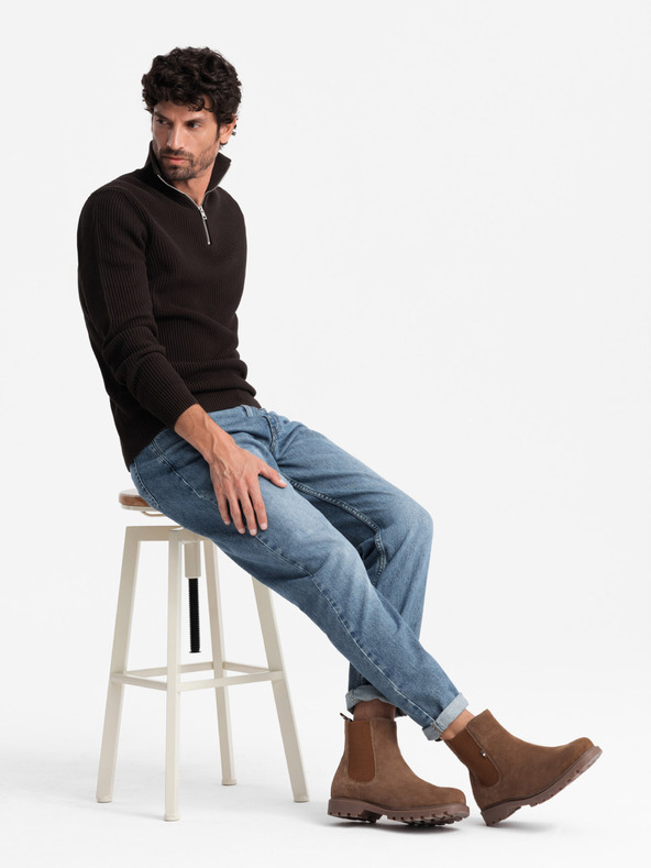 Ombre Clothing Мъжки велурени обувки с висок ток Омбре Облекло