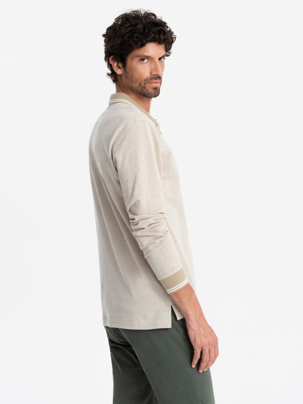 Ombre Clothing Мъжка поло риза с дълъг ръкав Ombre Clothing