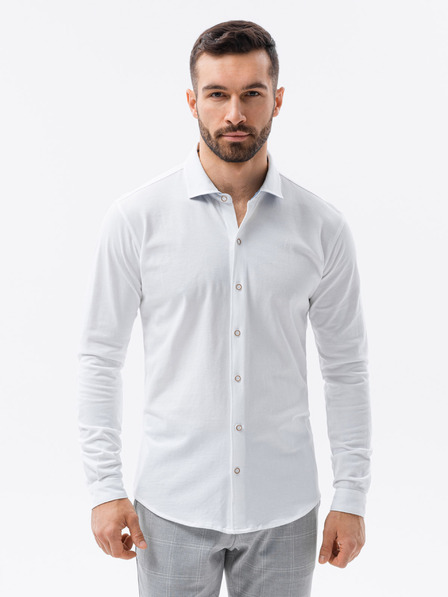 Ombre Clothing Мъжка плетена риза с тънък ръкав Ombre Clothing