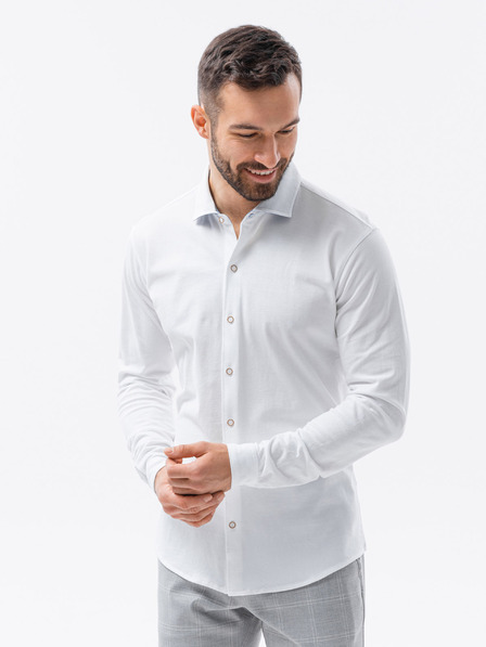 Ombre Clothing Мъжка плетена риза с тънък ръкав Ombre Clothing