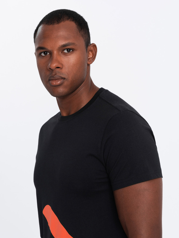 Ombre Clothing Мъжка памучна тениска с деликатна бродерия Ombre Clothing