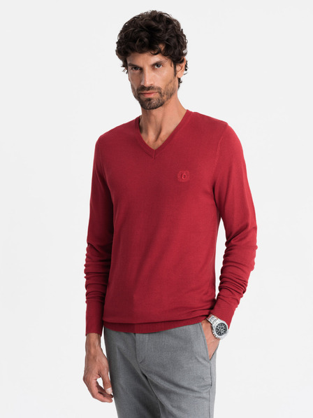 Ombre Clothing Елегантен мъжки пуловер BASIC с V-образно деколте Омбре Облекло