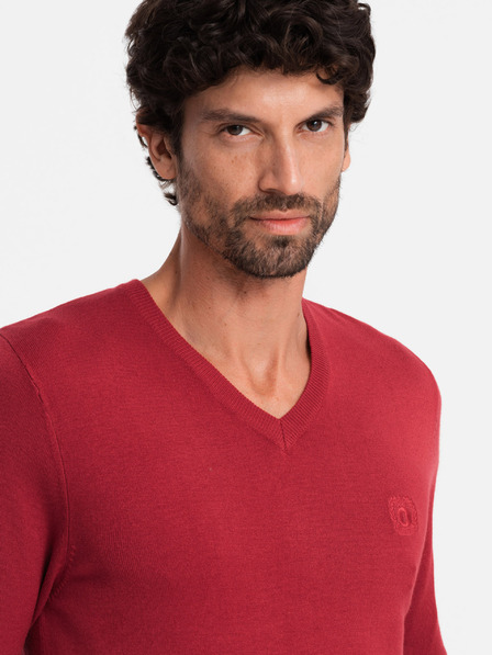 Ombre Clothing Елегантен мъжки пуловер BASIC с V-образно деколте Омбре Облекло