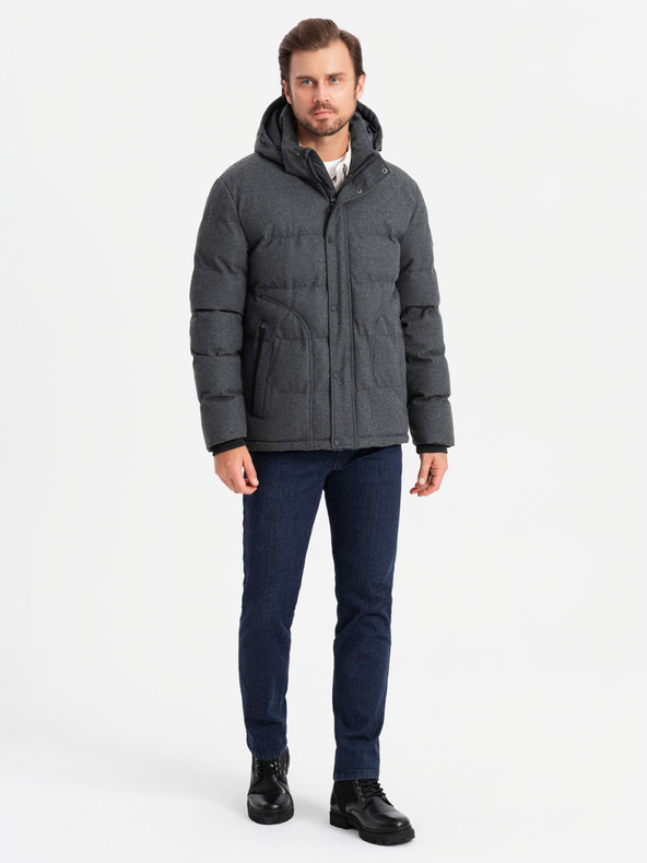 Ombre Clothing Мъжко олекотено яке с мрежеста подплата и качулка Ombre Clothing