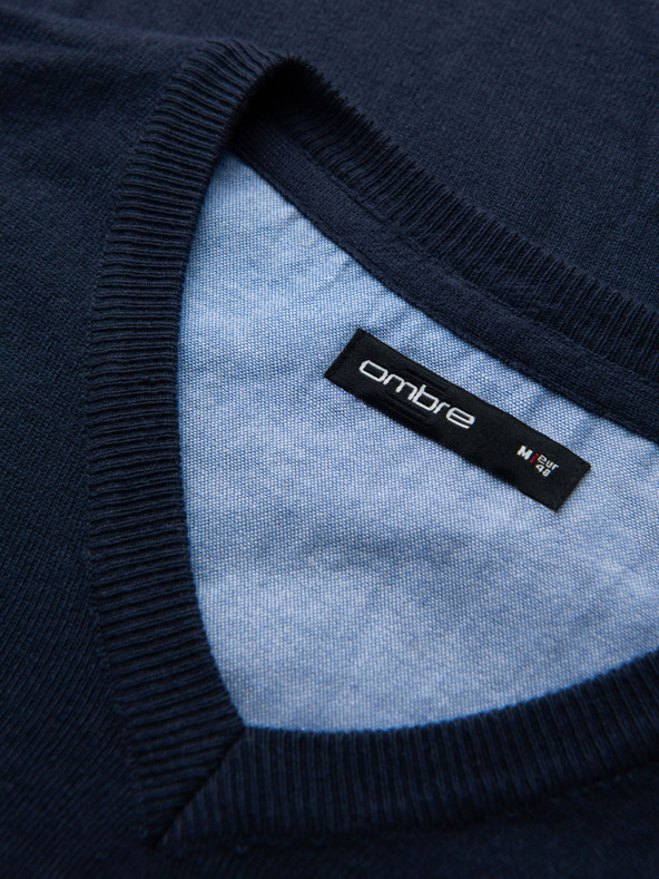 Ombre Clothing Елегантен мъжки пуловер BASIC с V-образно деколте Омбре Облекло