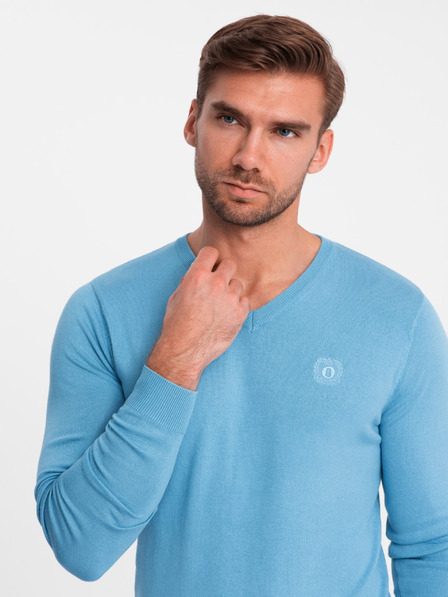 Ombre Clothing Елегантен мъжки пуловер BASIC с V-образно деколте Омбре Облекло