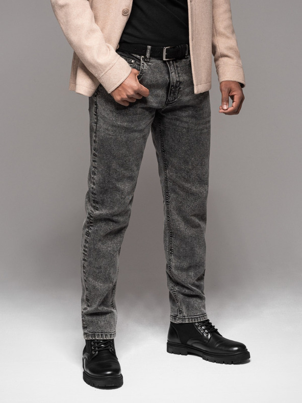 Ombre Clothing Мъжки дънкови панталони STRAIGHT LEG - черни V1 OM-PADP-0133 Ombre Clothing