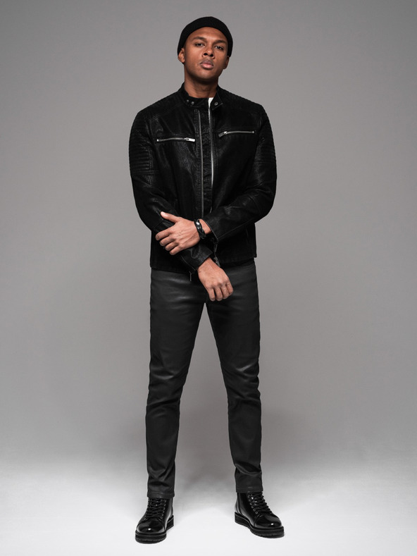 Ombre Clothing Мъжки дънкови панталони STRAIGHT LEG - черни V1 OM-PADP-0133 Ombre Clothing