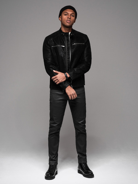 Ombre Clothing Мъжки дънкови панталони STRAIGHT LEG - черни V1 OM-PADP-0133 Ombre Clothing