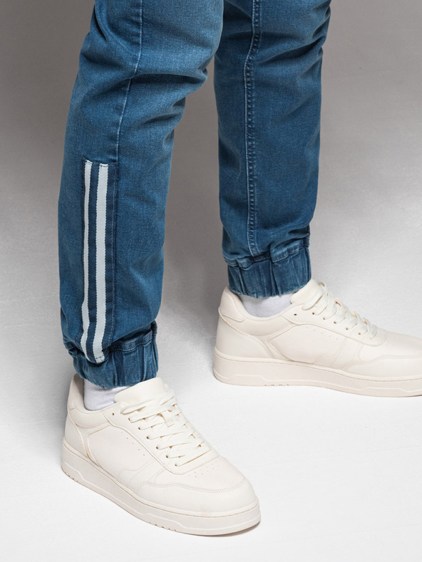 Ombre Clothing Мъжки дънкови спортни панталони с кант - сини V3 OM-PADJ-0156 Ombre Clothing