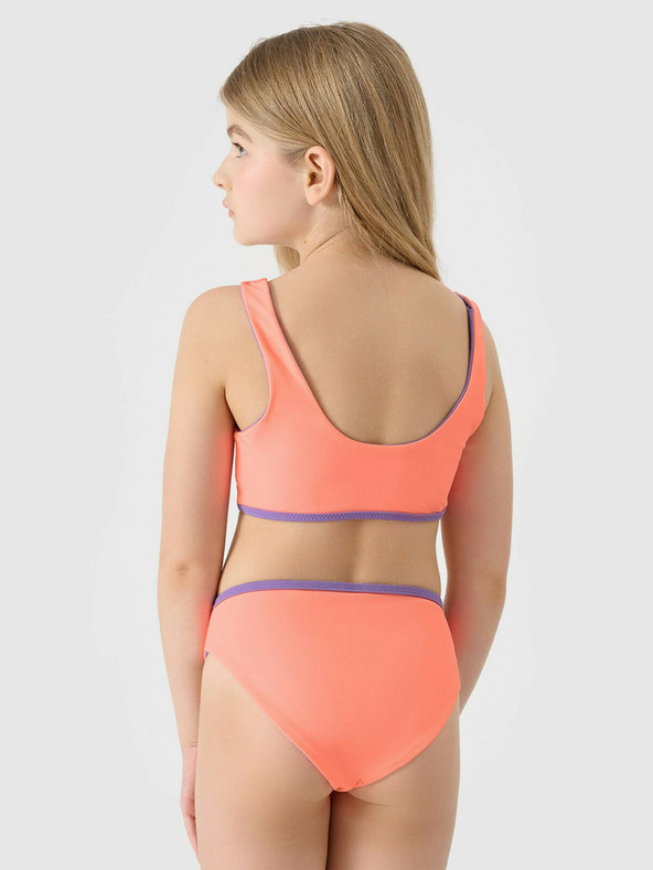 4F Момичешки бански от две части 4F - коралов/лилав