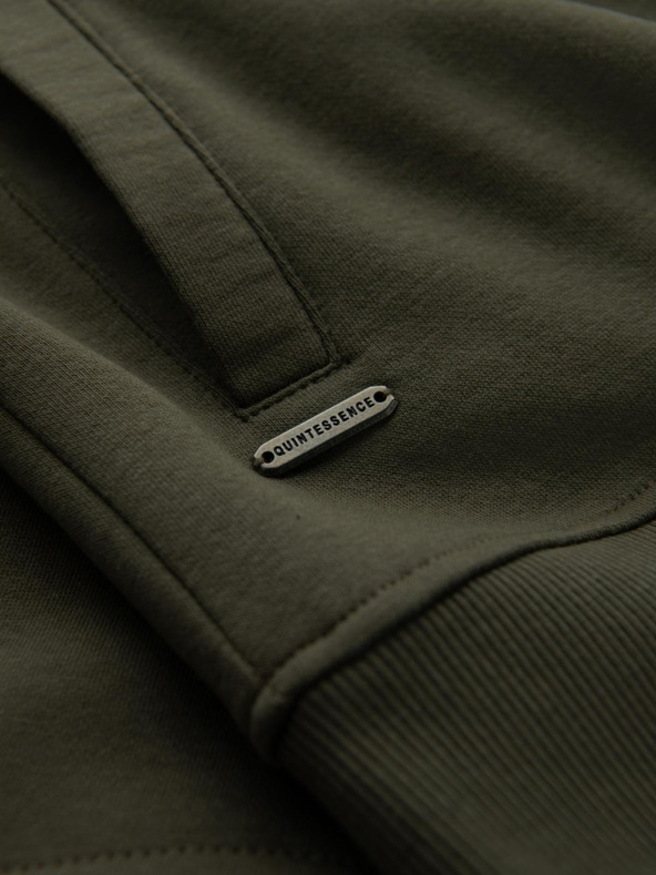 Ombre Clothing Мъжки памучен бомбър суитшърт с цип каки Ombre Облекло