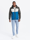 Ombre Clothing Мъжко леко цветно спортно яке с полар синьо Ombre Clothing