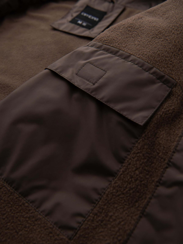 Ombre Clothing Мъжко леко цветно спортно яке с полар бежово Ombre Clothing